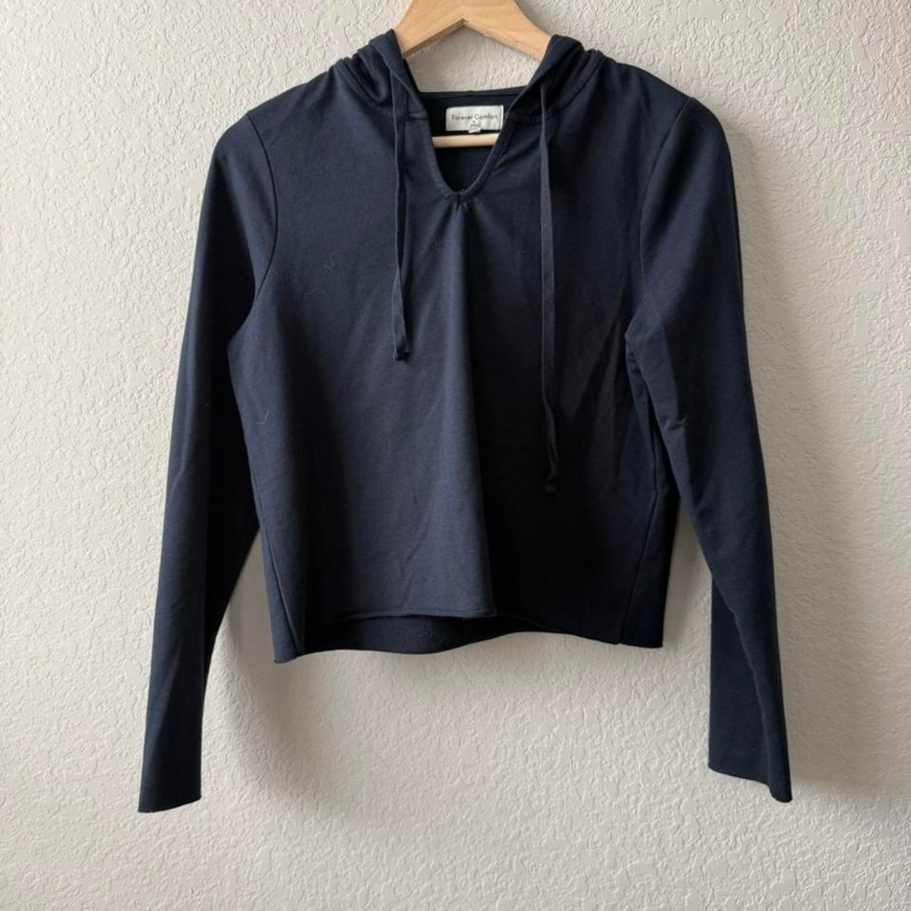 Navy Blue Forever Comfort Cropped Hoodie